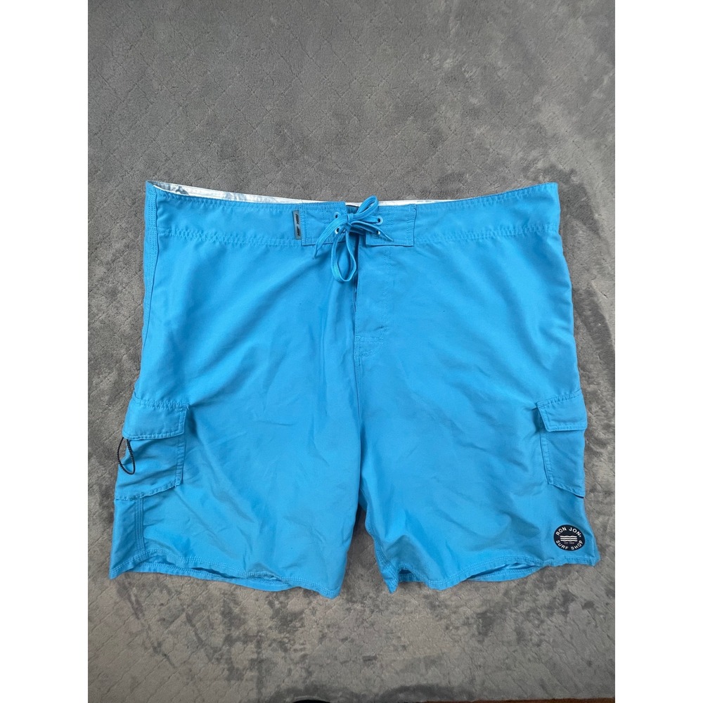 Ron‎ Jon Surf Shop Mens Blue Cargo Board Shorts Swim Trunks Size 42 ICN1619 FLAW